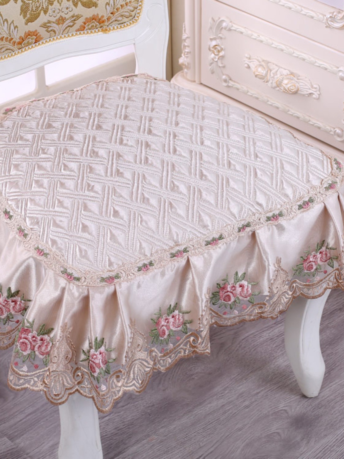 Household Cushion Chair Stool Cover European Style Dining Stool Restaurant Seat Cover Four Seasons Seat Cover Modern Butt Cushion Fabric Cover