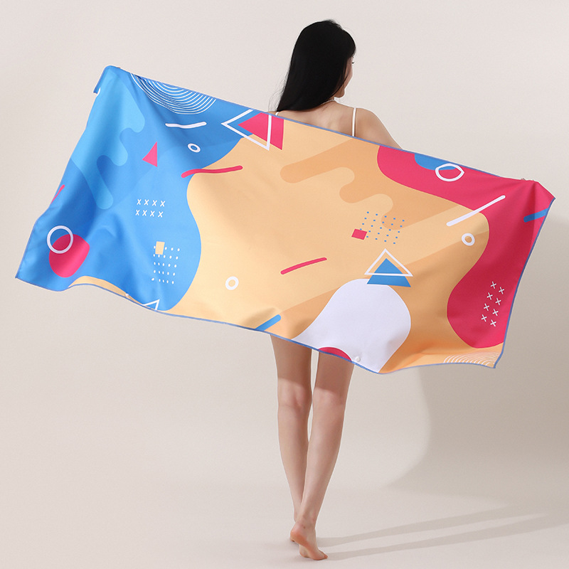 0975 geometric blue (double-sided velvet)