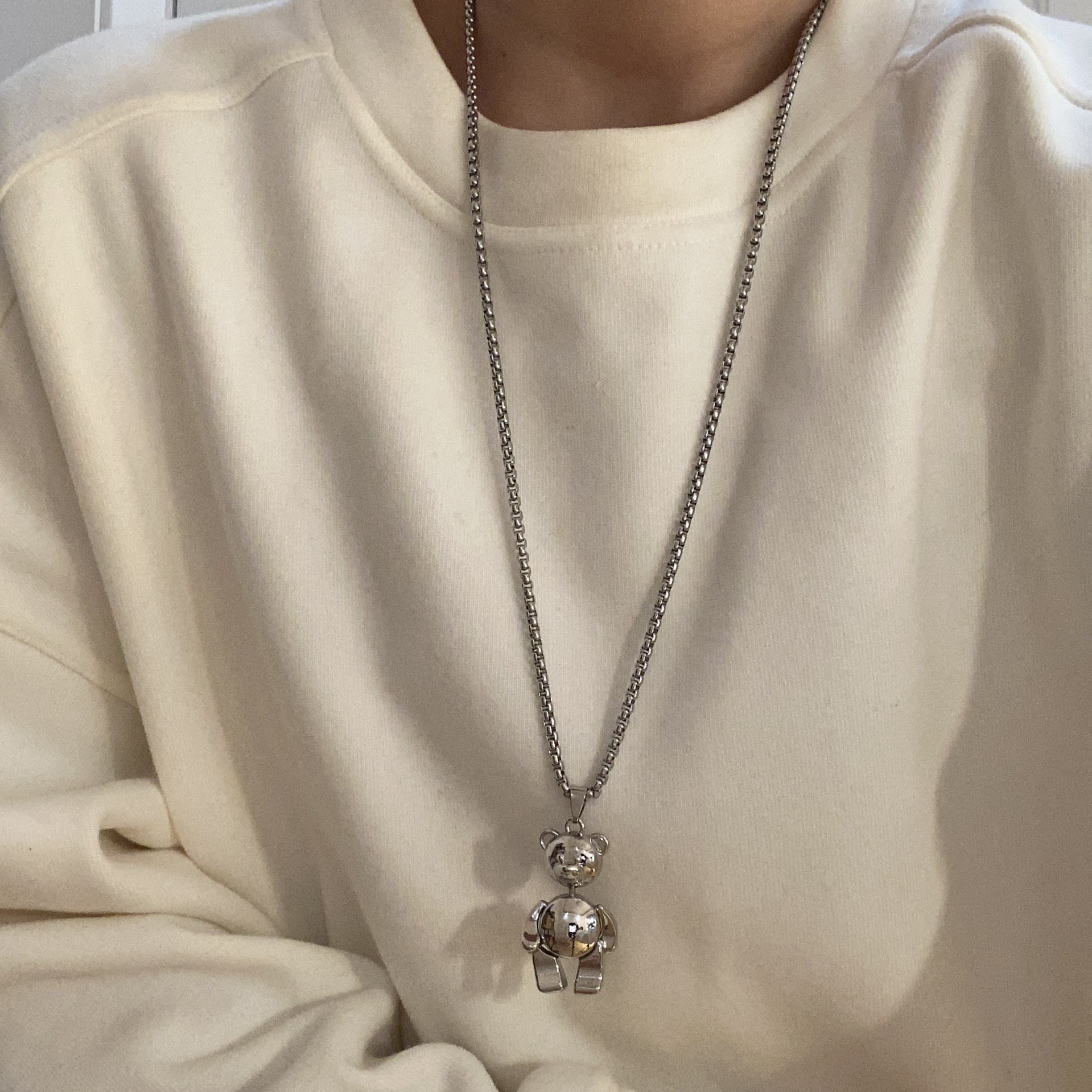 Long necklace stainless steel
