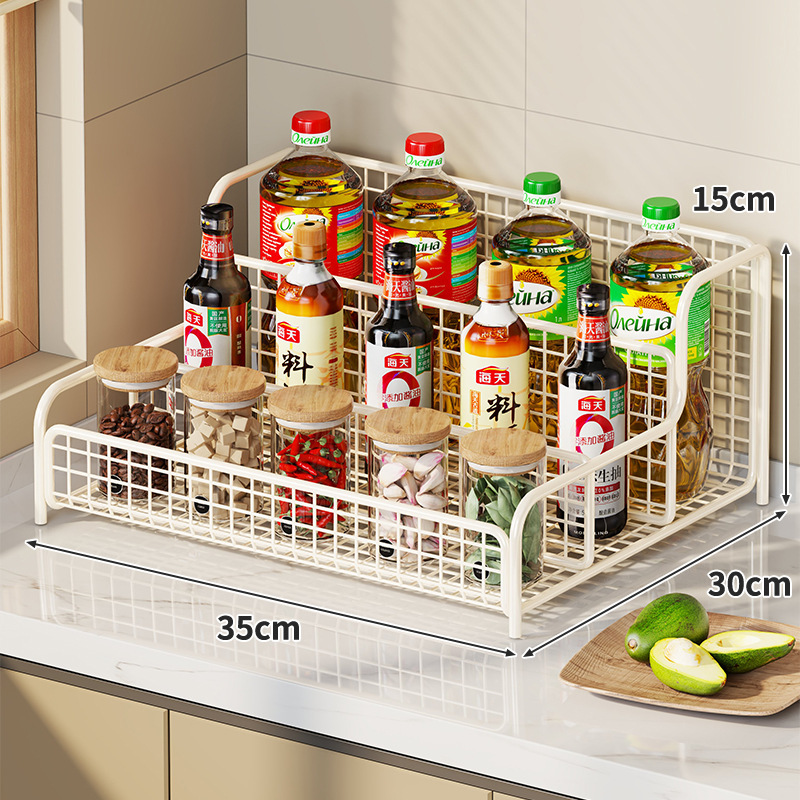 キッチン調味料収納ラックカウンタートップ調味料醤油酢塩調味料ボトル多層アーティファクト多機能収納ラック|undefined