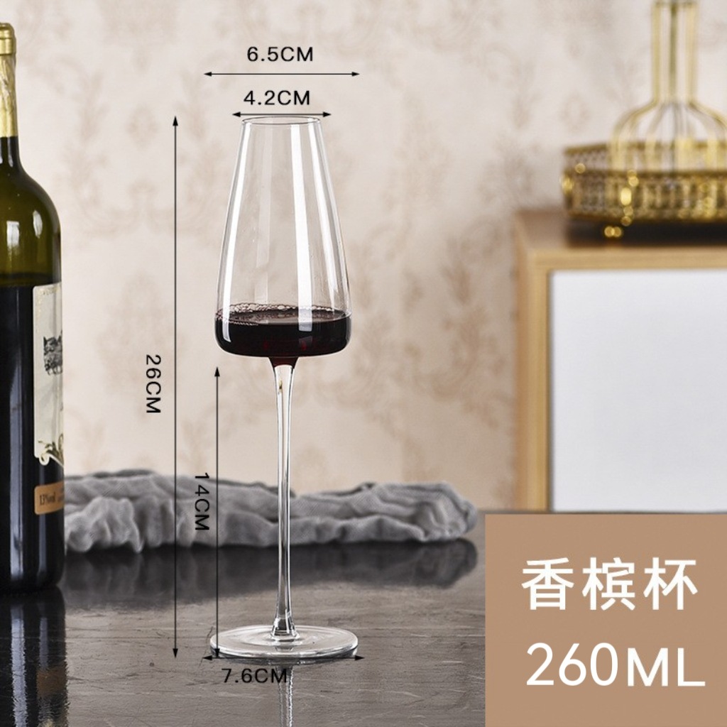 Vaso de vino tinto de Borgoña de vidrio transparente minimalista moderno de lujo ligero para el hogar vaso de vino con ranura de cristal de alta gama