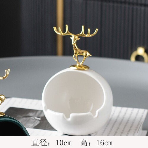 Ashtray Home Coffee Table Office Desktop Birthday Gift Living Room New Chinese Style Anti-Fly Ash Ceramic Ornaments Wholesale
