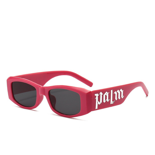 New pink small-frame sunglasses for women, high-end European and American cross-border letter sunglasses for men, square-frame personalized retro glasses