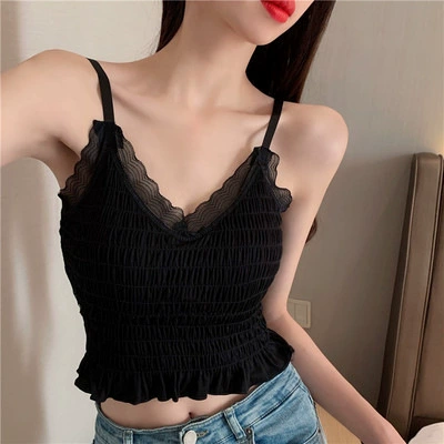 Плетистая цветная хлопковая майка с кружевом, бюстгальтер-топ, нижнее белье, французский стиль, красивые спины
