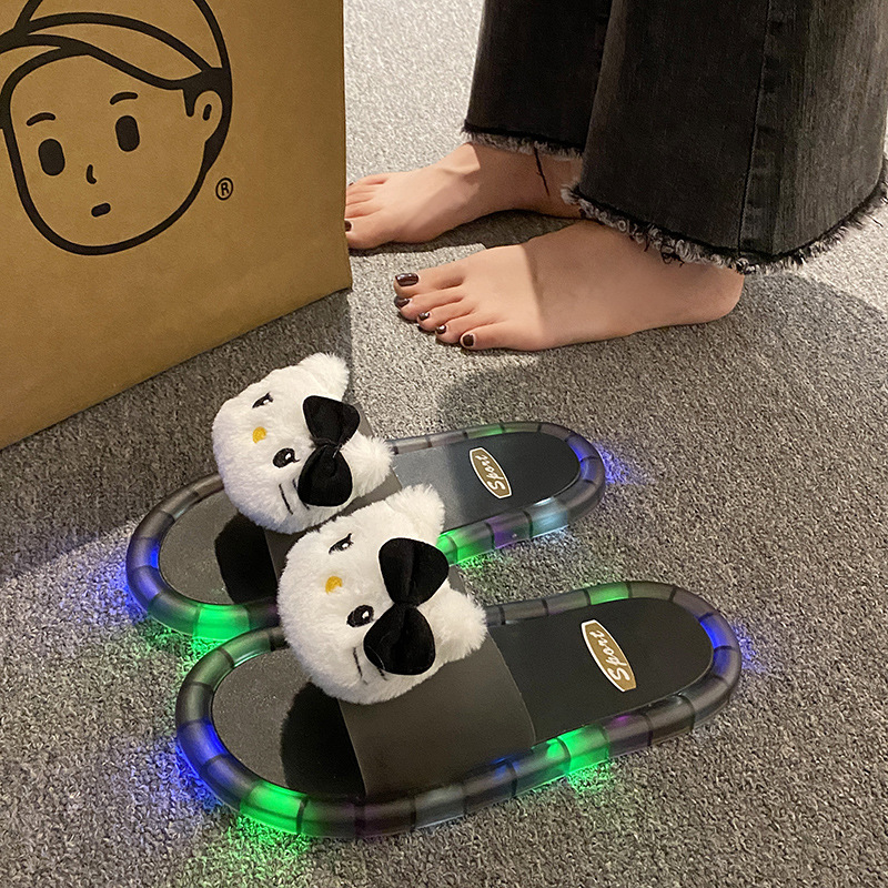 검정색 [검정 털 고양이] 발광 신발