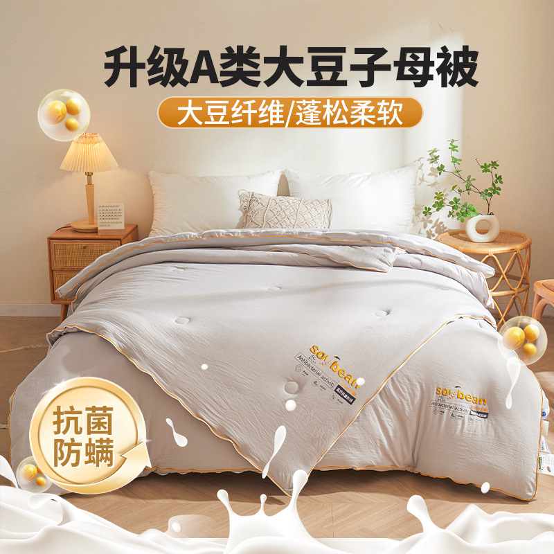 大豆纤维子母被二合一拉链款被子年新款冬被加厚保暖棉被被芯|undefined