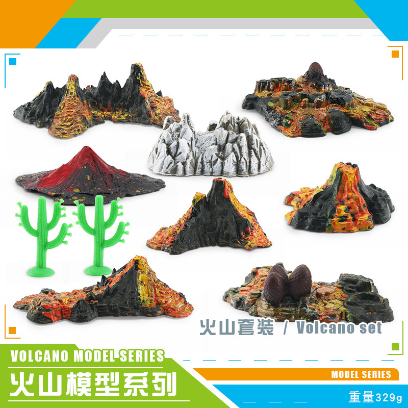 Exportación transfronteriza simulación volcánica y montaña de nieve modelo conjunto de explosión de mesa de arena estática decoración de escritorio juguetes al por mayor
