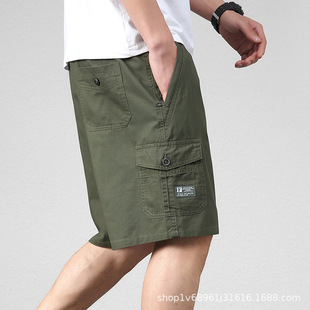 Summer New Arrival Cropped Pants Casual Middle-aged and Elderly Shorts Men's Large Pants Pure Cotton Outer Wear Large Trousers