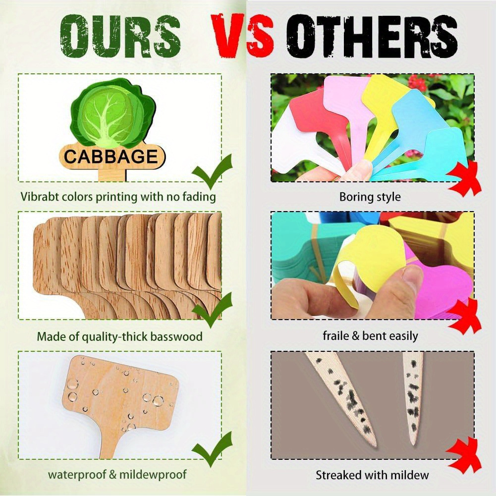 Cartoon moderno minimalista madera poplar enano planta insertado etiqueta de madera universal tarjeta artesanía al por mayor