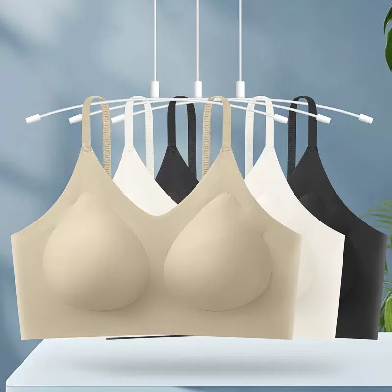 Base líquida, ropa interior invisible con sensación de nube, copa fija para mujer, sin anillo de acero, pecho pequeño, gran soporte suave, hermoso sujetador sin costuras en la espalda image 3