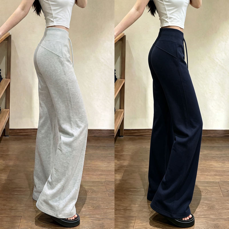 Gray Flared Sports Pants for Women, Autumn 2026 New Style, Drapey, Slim Fit, High-Waisted, Flattering, Wide-Leg Bell-Bottom Pants Gray Flared Sports Pants for Women, Autumn 2026 New Style, Drapey, Slim Fit, High-Waisted, Flattering, Wide-Leg Bell-Bottom Pants