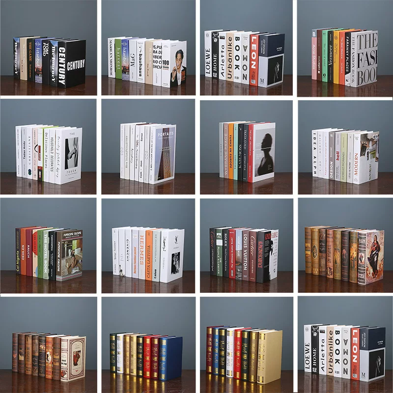Новые поддельные книжные украшения, современная легкая роскошь, модельная комната, study-стеллаж, реквизиты для книжного шкафа