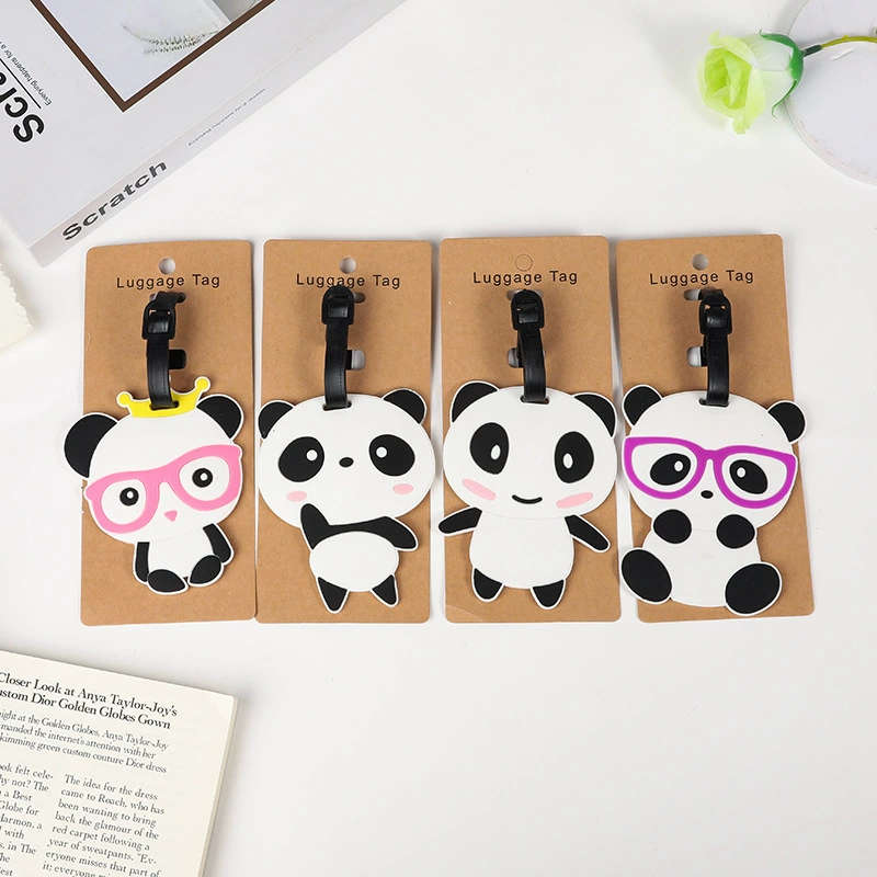 Оптовая продажа от производителя: милый мультяшный брелок-идентификатор для багажа, маленький кулон в форме панды для чемодана
