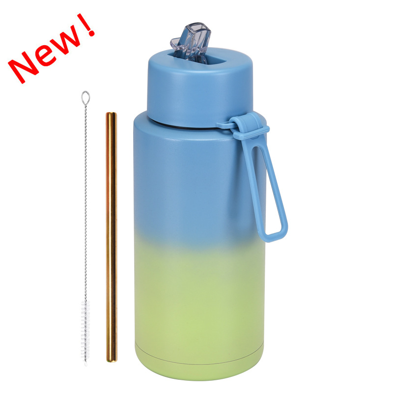 2025 nuevo hervidero deportivo de acero inoxidable de gran capacidad, de boca grande portátil estadounidense de 1L, preservación del calor y enfriamiento al vacío