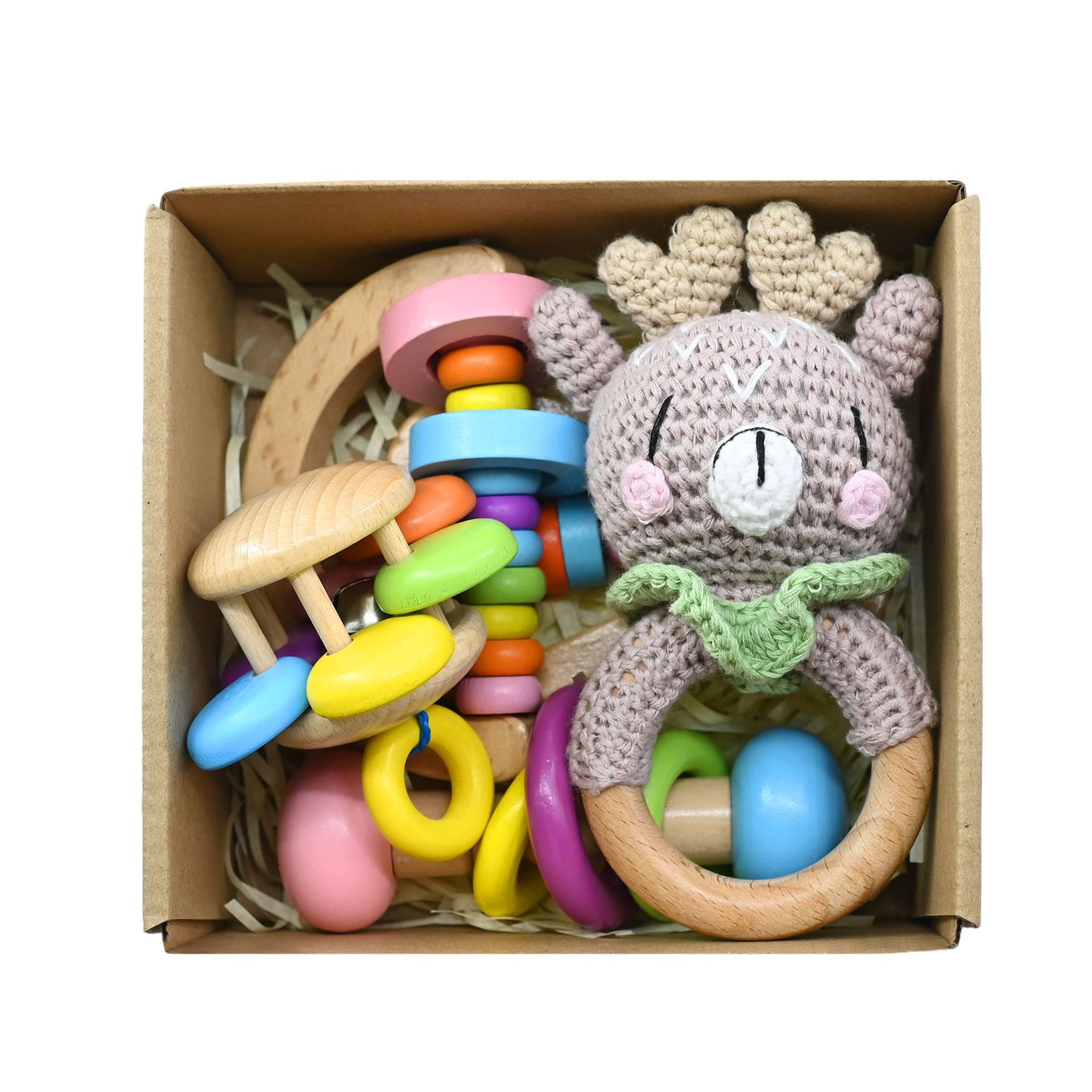 보라색 녹색 작은 엘크 선물 상자