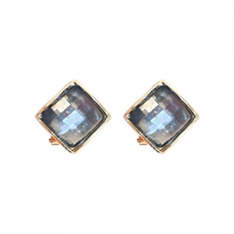 S925 aguja de plata Corea del Sur geométrico cuadrado pendientes simple elegante moda Luz de lujo de alta gama diseño oído studs joyería del oído