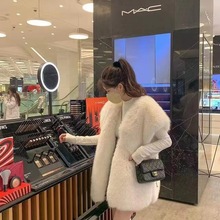 一件代发2022年新款网红爆款时尚中长款潮韩国东大门女装皮草马甲