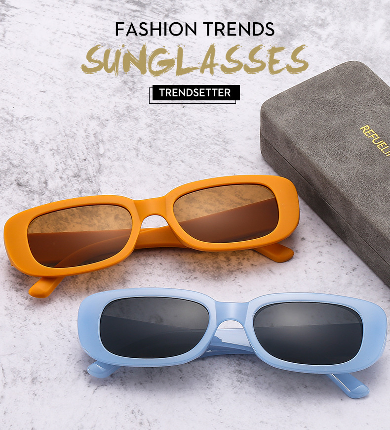 35g Weight Full Frame Glasses Structure Sunglasses Classification Retro Solid Color PC UV400 Protection Square Full Frame Women's Sunglasses