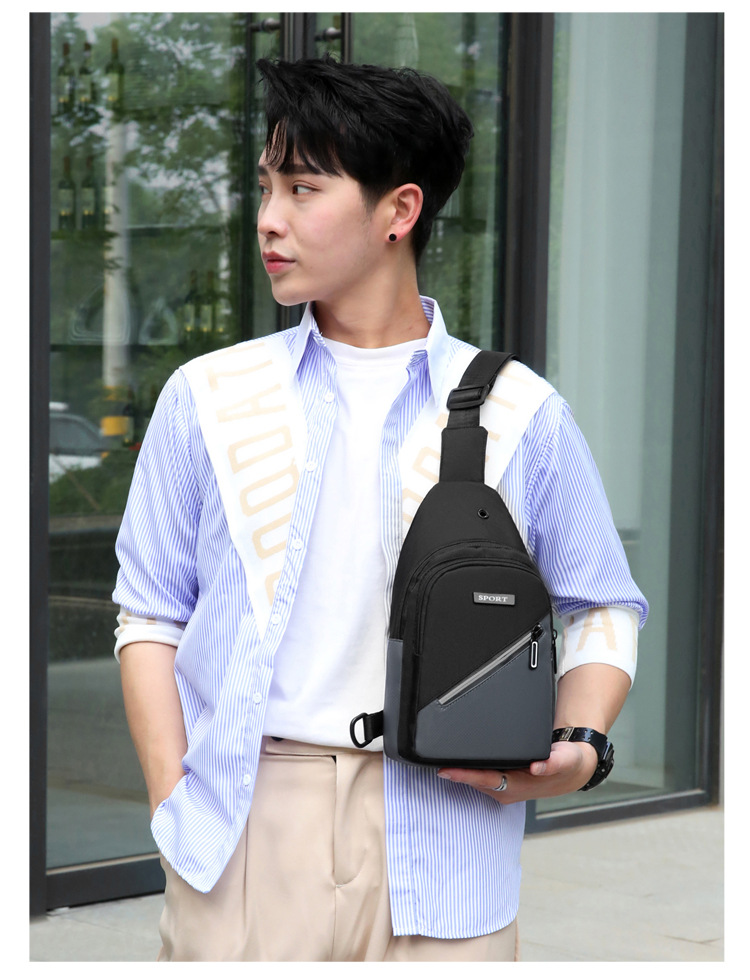 Men's Business Solid Color Nylon Waist Bags display picture 4