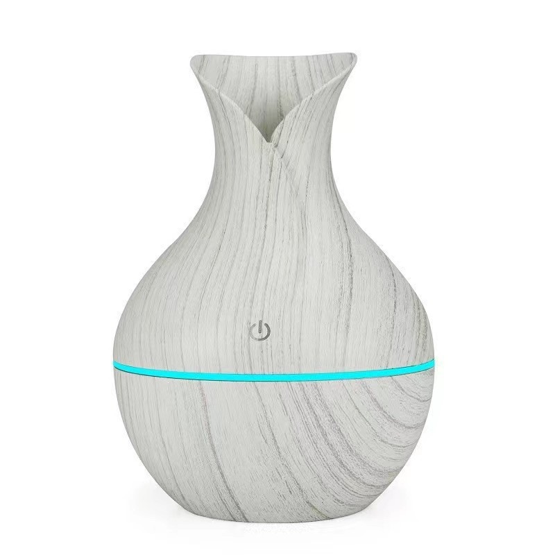 Humidificador Difusor de Aromas Esférico de ABS Estilo Madera Súper Silencioso con Apagado Automático para Hogar