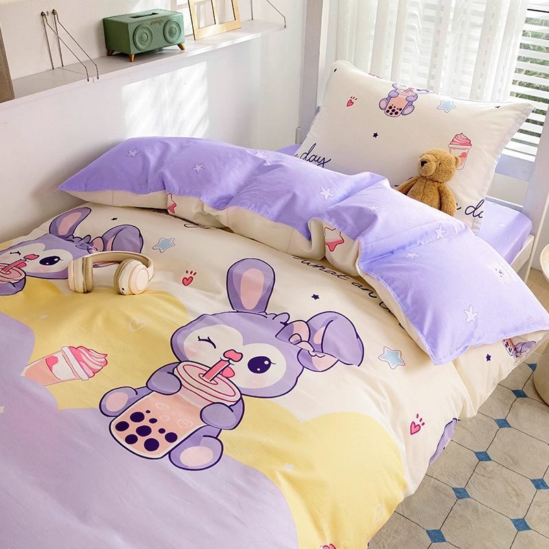 100 algodón dormitorio de estudiantes cama de tres piezas 90x190 funda de edredón sábana 0,9 m funda de edredón cama individual de cuatro piezas