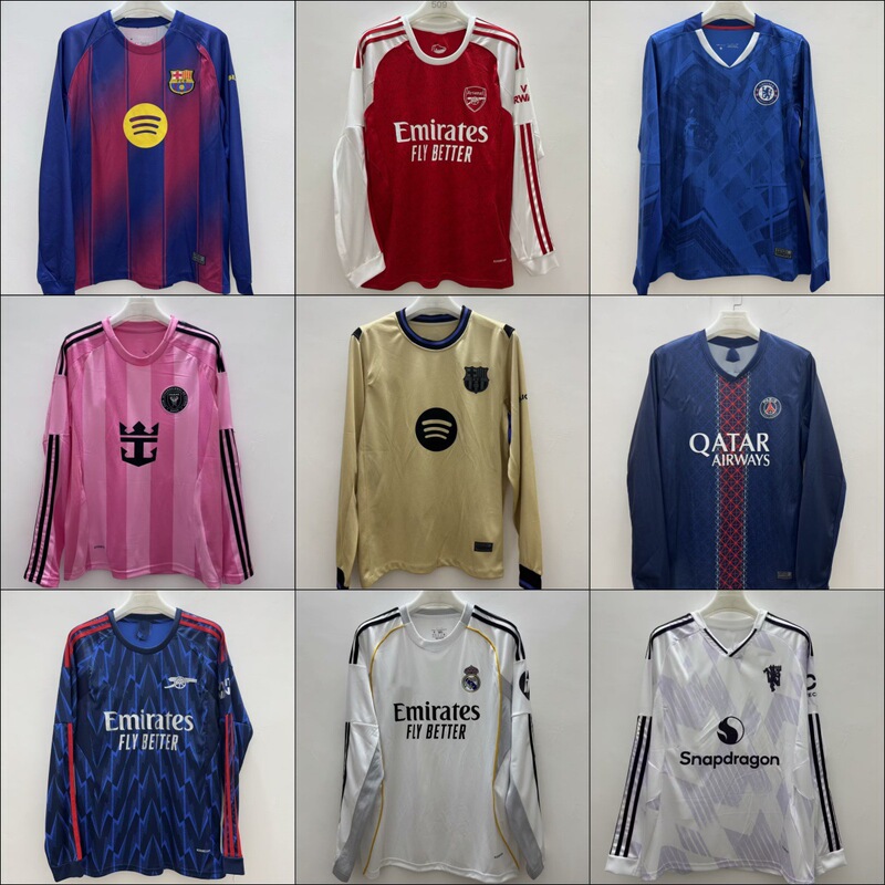 2526 Club Long Sleeve Football Jersey Real Madrid Arsenal Miami Football Match Same Style Cross-Border Dropshipping