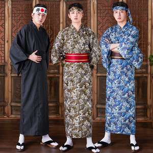 Japanese kimono clothing for men youth photos shooting japan traditional male warrior robe warrior kimonos suits