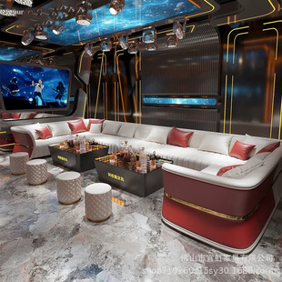 Light Luxury High-End Club Ktv Sofa Customized Karaoke House Party Room Box U-Shaped L-Shaped Deck Hotel Furniture