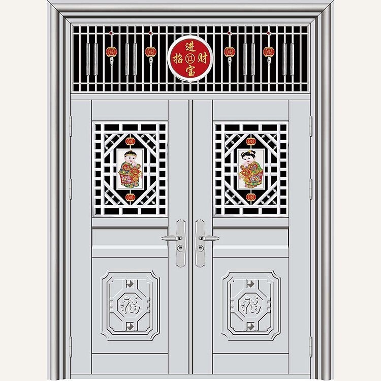 Korean-style stainless steel door – red antique bronze brushed stainless steel door, white steel door, quality grade A
