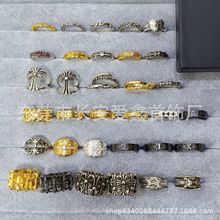 克罗伈复古宝剑墓葬光身十字架镶钻戒指男潮女生小众摇滚嘻哈戒饰