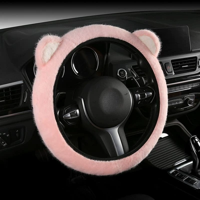 Wheel Cover Cute Cartoon Cover | Steering wheel cover - pink-ears-universal