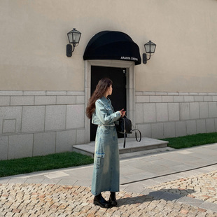 [No Refund, No Change] Zipper Denim Coat Women's Autumn Dress Korean-style Short Top for Small Men with Lapel