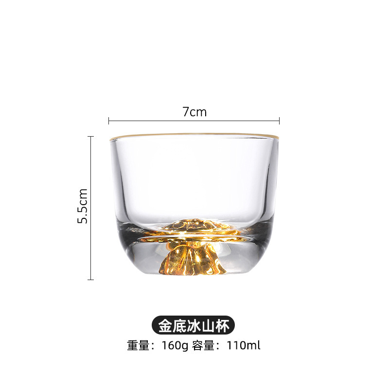 Casa una taza de vino blanco 2 tazas de oro de alto nivel japonés tazas de vino creativas tazas de oro de vidrio iceberg tazas de vino