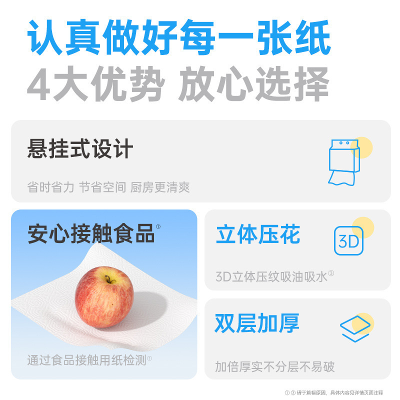 漫花厨房纸巾悬挂式120抽大包家用食品级厨房纸抽加厚实惠装代发|undefined