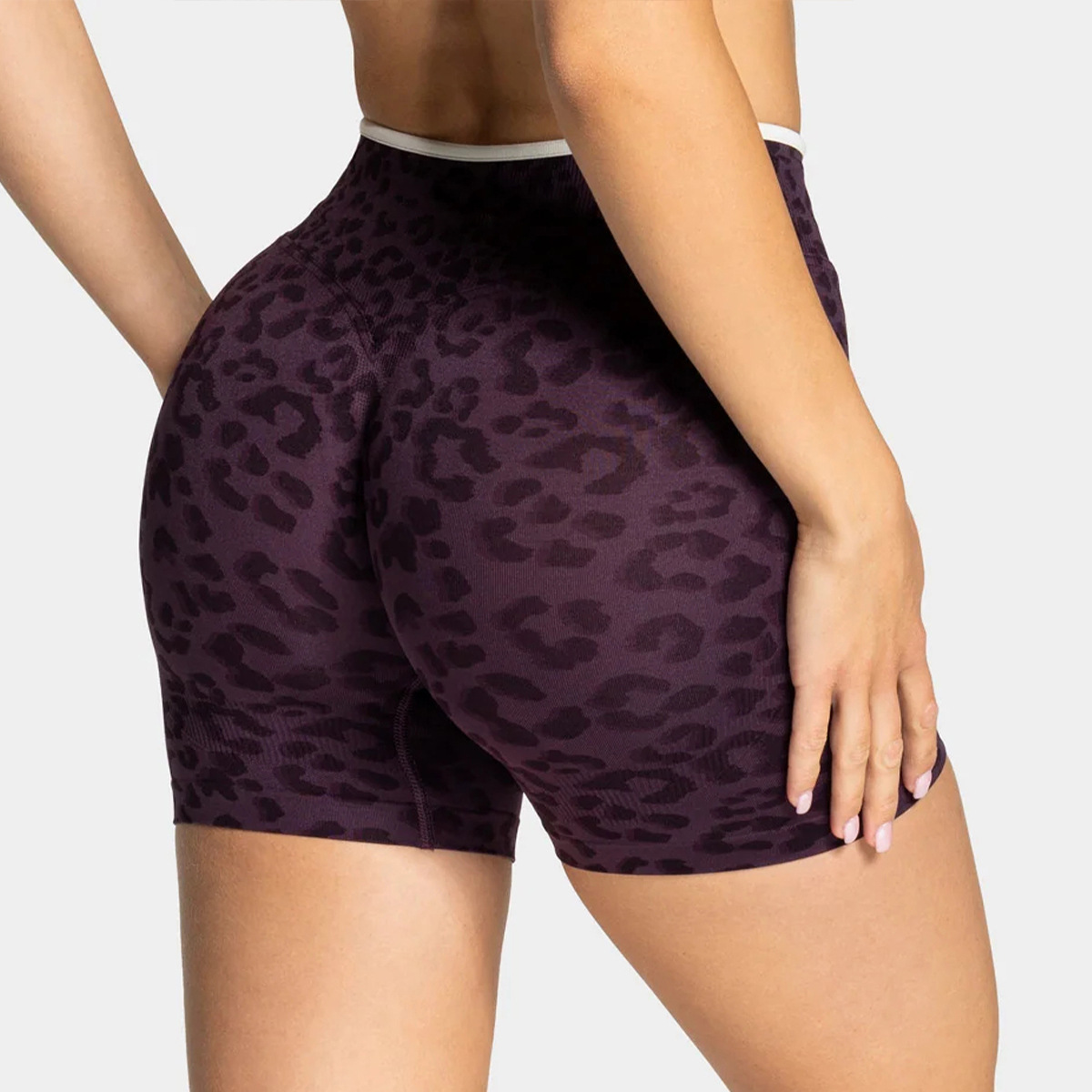 Pantalones cortos de yoga secados rápidos, sin costuras, abdomen elástico, cintura alta, caderas, apertado, pantalones cortos de fitness para correr.