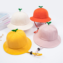 儿童渔夫帽春秋薄款纯棉男女童简约韩版盆帽婴儿可爱卡通遮阳帽子