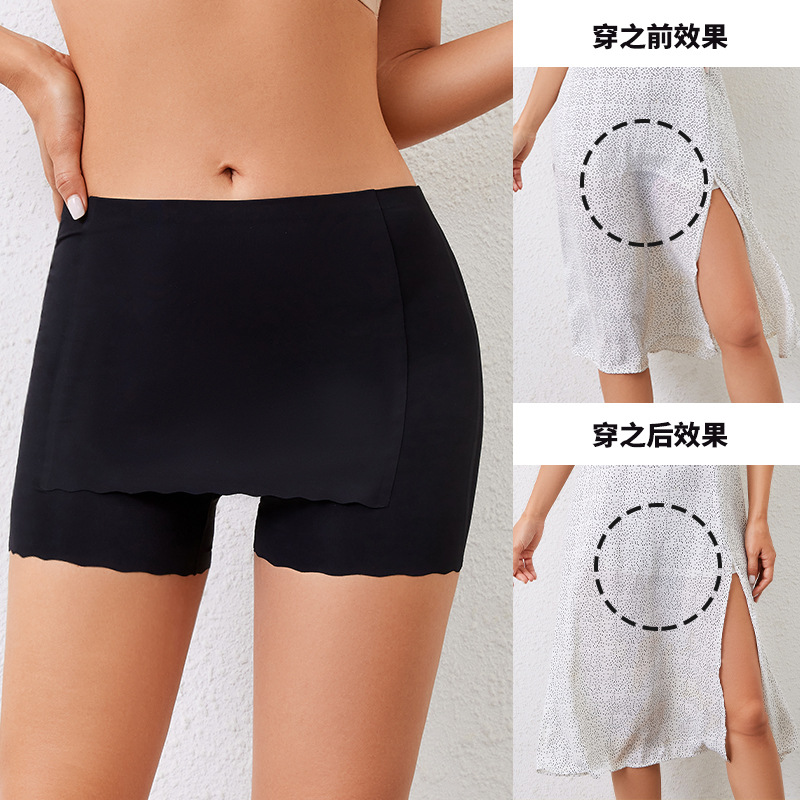 Comercio exterior respirable hielo damas pantalones de seguridad anti-luz y cubierta triangular sin marcas leggings de cintura alta para mujeres