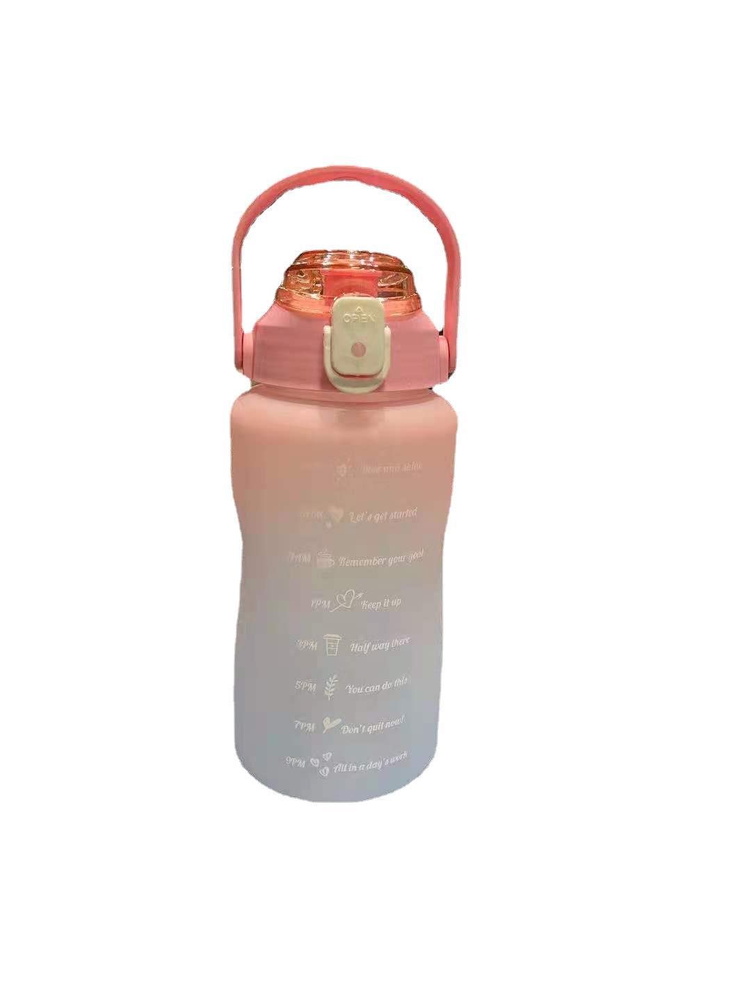 Nuevo transfronterizo Amazon gradiente de color de gran capacidad de la taza de agua rebote taza de paja de plástico esmerilado deportes al aire libre hervidor de agua