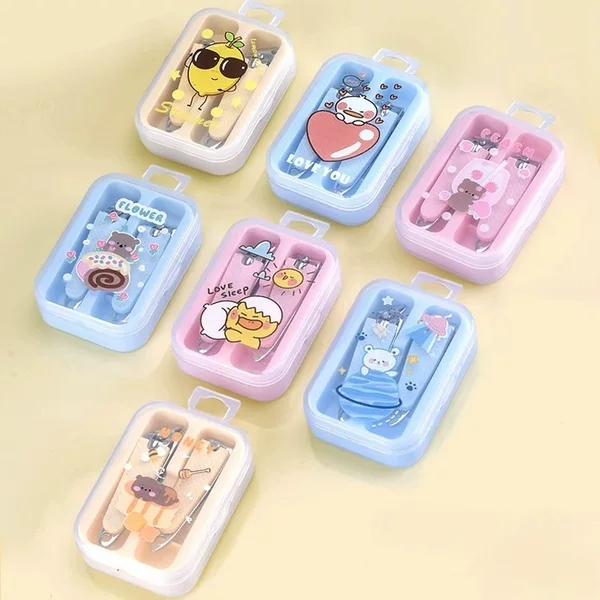 Cartoon nail Clippers 2-Piece Set nail clippers suit household children's nail clippers manicure pedicure cutter oblique storage