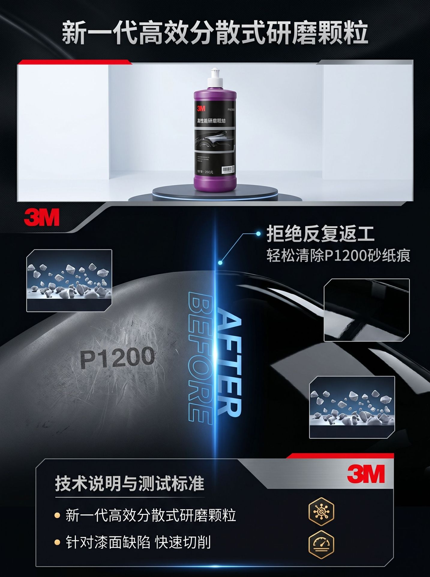 3m Original Pn6098 3m High-Performance Abrasive Coarse Wax Polishing Wax Grinding Wax