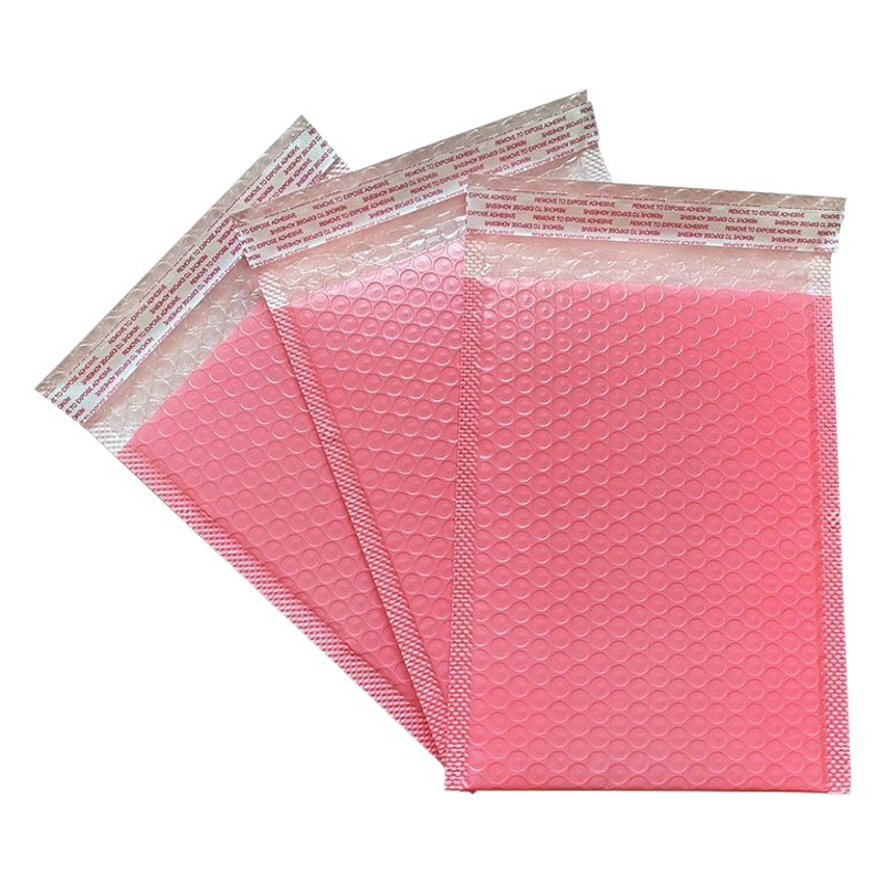 Bolsa de burbujas de doble capa, bolsa autoadhesiva, bolsa de embalaje impermeable al por mayor, bolsa de espuma exprés, bolsa de burbujas, bolsa de película de burbujas, rosa