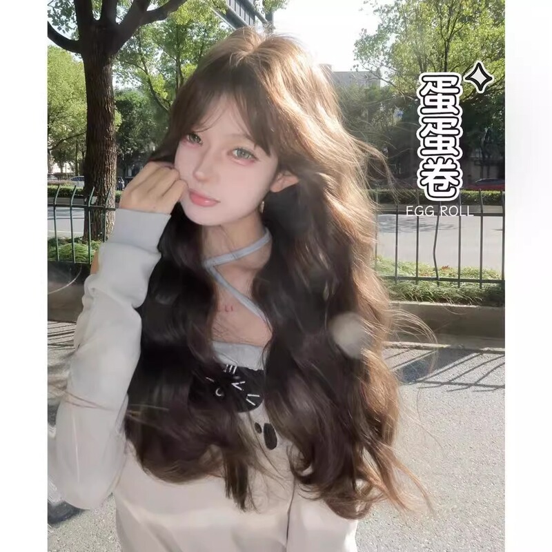 Kony Wig [Dandan Roll] Women's Wavy Fashionable Lolita Style Internet Celebrity Wig Full Head