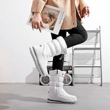 东北冬季雪地靴女加绒加厚底棉鞋保暖于东防水防滑加绒中高筒靴子