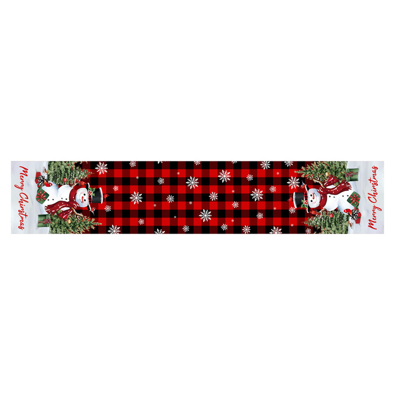 新しいクリスマステーブルクロス用品ポリエステルオックスフォード布テーブルフラグクリエイティブクリスマステーブルフラグテーブル装飾プリントフラグ|undefined