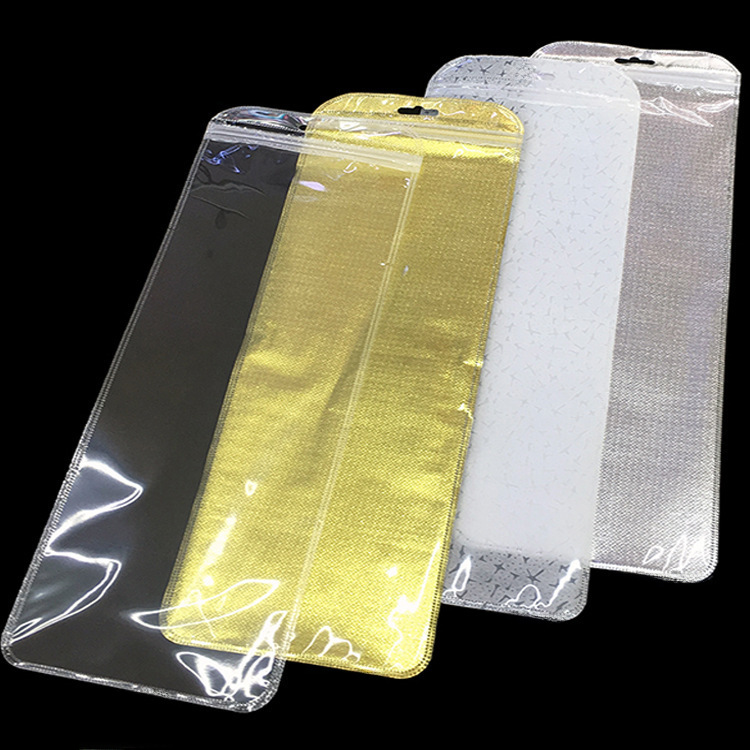 Factory cross-border best-selling long rectangular non-woven fabric sealable bag universal code transparent plastic zipper insole self-sealing bag