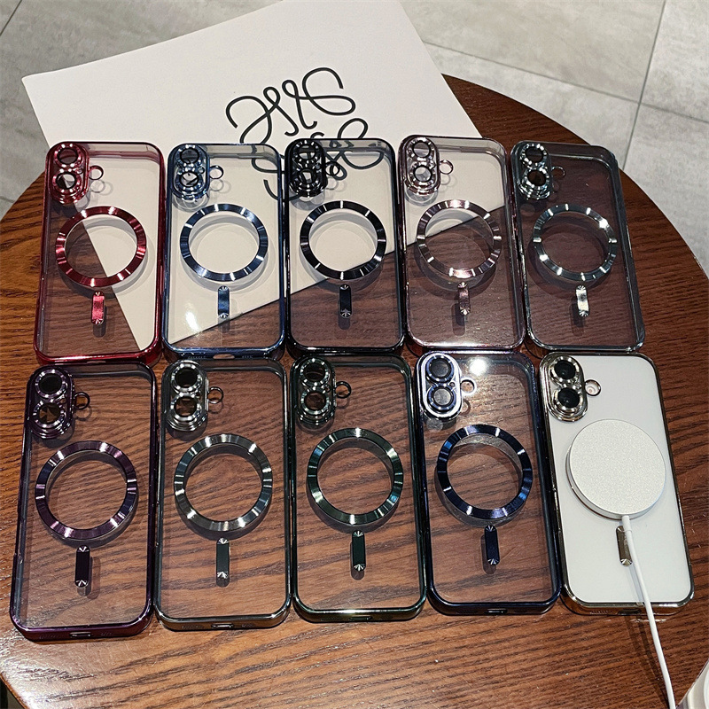 Apple 15 soft 14 anti-fall 11 XS for iPhone16ProMax electroplated mobile phone case Magsafe magnetic attraction