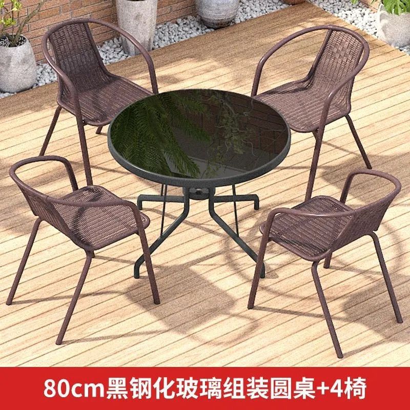 80 black round table + 4 chairs [can be replaced by square table]