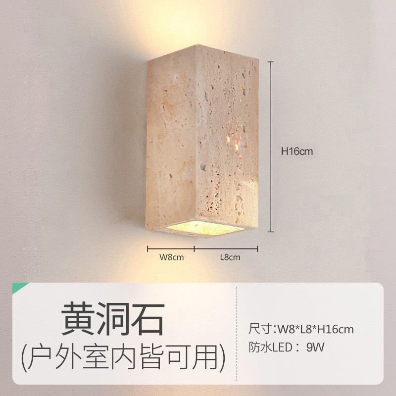 Residencias pasillo lámpara de pared faro de lámpara de pared redonda ovalada dormitorio de fondo de piedra de la villa amarilla cabecera de cama japonesa