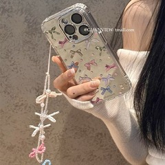 ins多巴胺彩色蝴蝶結波點適用iphone15Promax蘋果14手機殼12女13