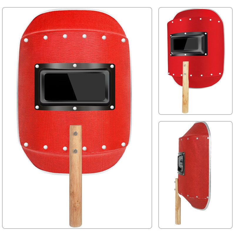 máscara de soldadura eléctrica portátil de soldadura de papel de acero rojo soldador soldadura por arco de argón soldadura por calcinación protección de toda la cara anti-asqueado sombrero respirado